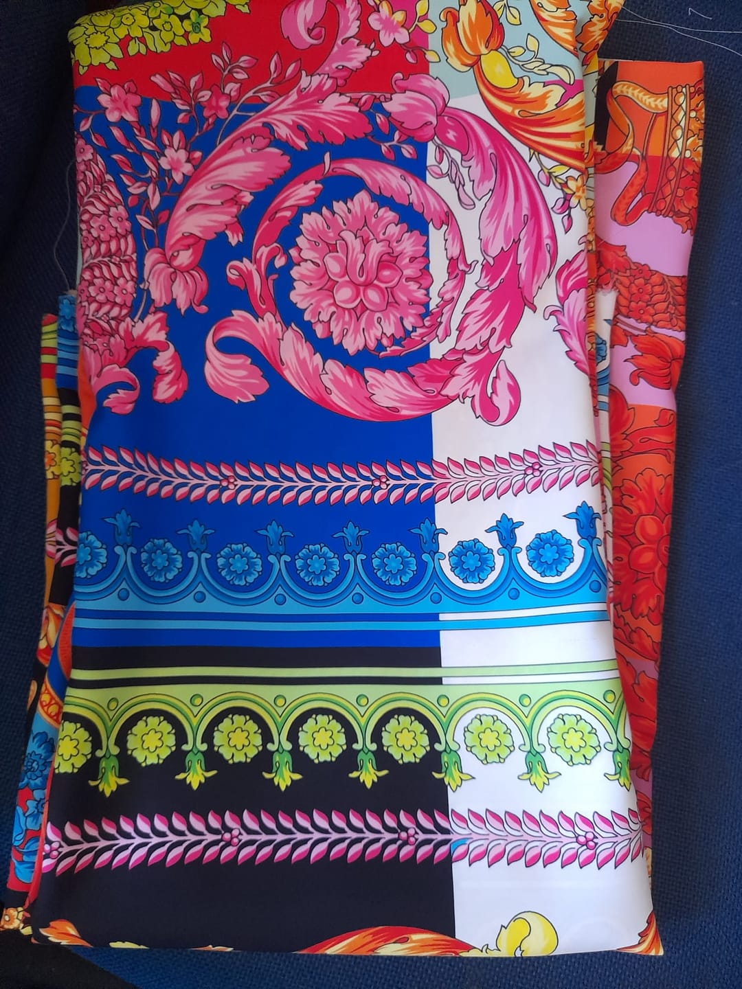 Customer photo review of Colorful Baroque Pattern Italian Fabric by Metre