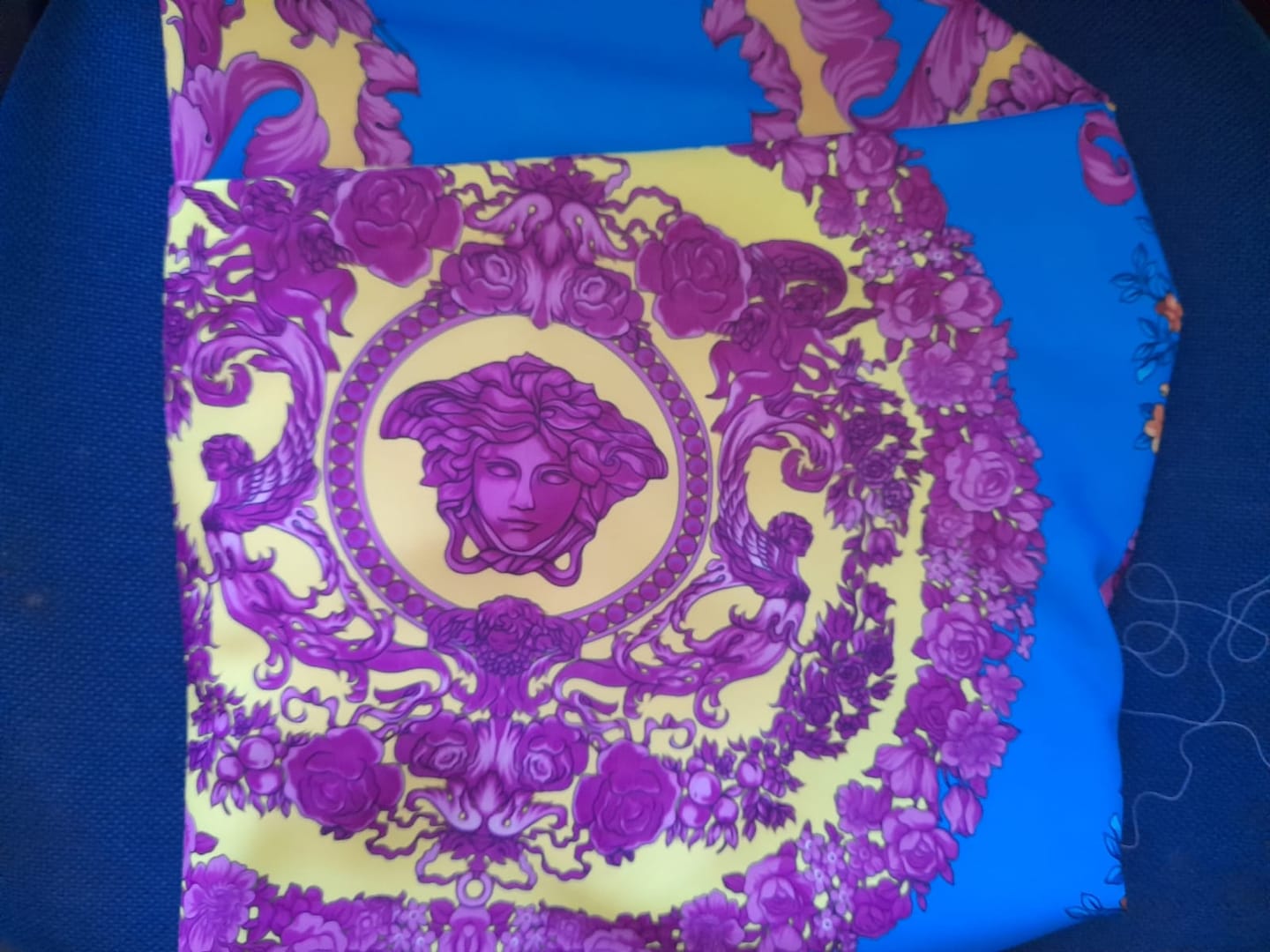 Customer photo review of Pink Baroque Silky Fabric by the Metre