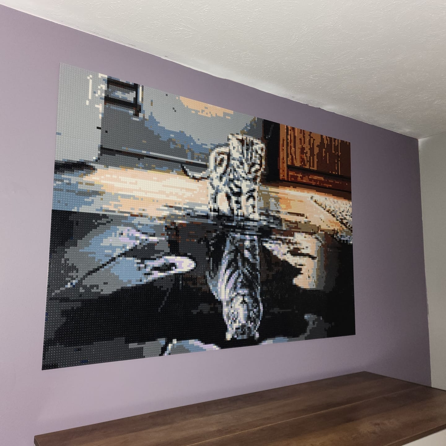 Customer photo review of Custom Bricked Mosaic Portrait 60x20"