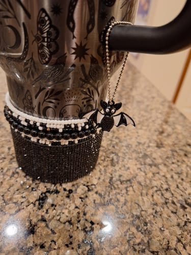 Customer photo review of Cute Bat Charm - Tumbler Handle Charm