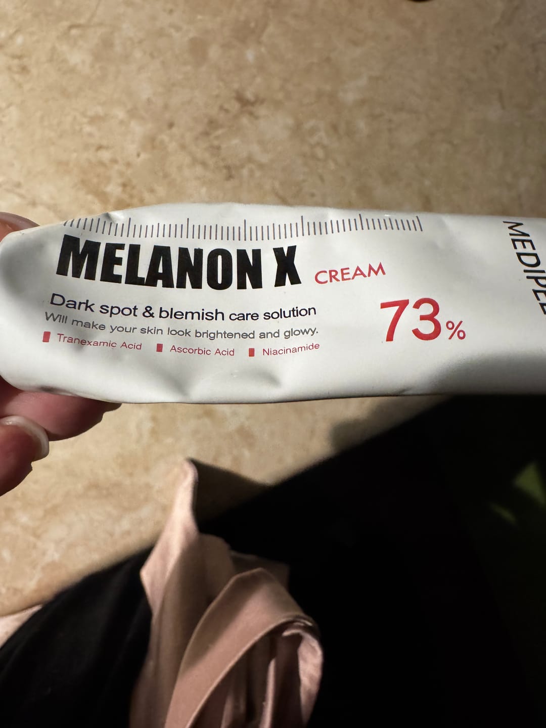 Customer photo review of Balinošs krēms pigmentācijas plankumu novēršanai Medi-Peel Melanon X Cream