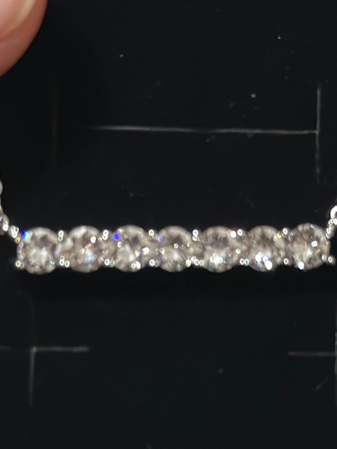 Customer photo review of Lynn 18k White Gold Plated Necklace with Swarovski Crystals