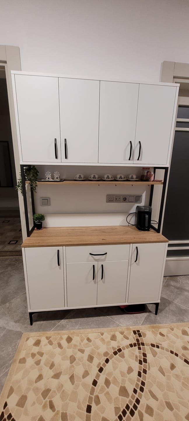 Customer photo review of Rani JE127 Çok Amaçlı Dolap 8 Kapaklı 1 Çekmeceli Kiler Mutfak Dolabı Beyaz - Sepet Ceviz
