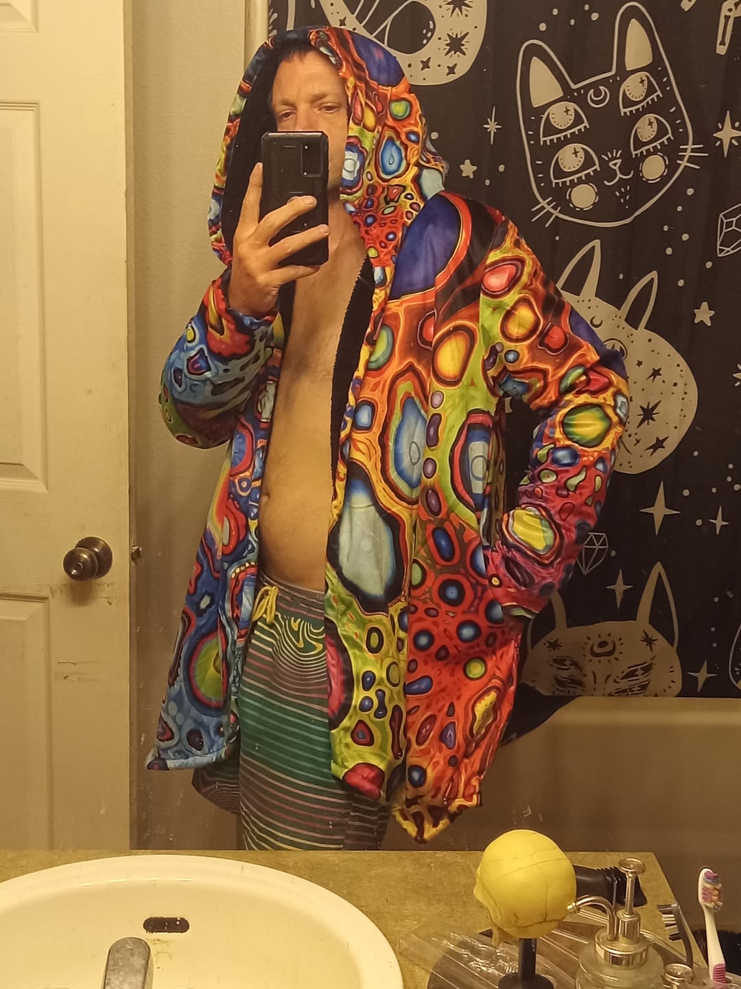 Customer photo review of "Psycho Leopard" HOODED CLOAK