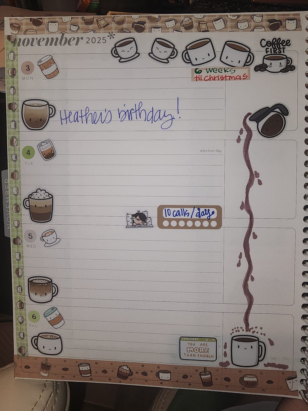 Customer photo review of It's Coffee Time Sticker Sheet