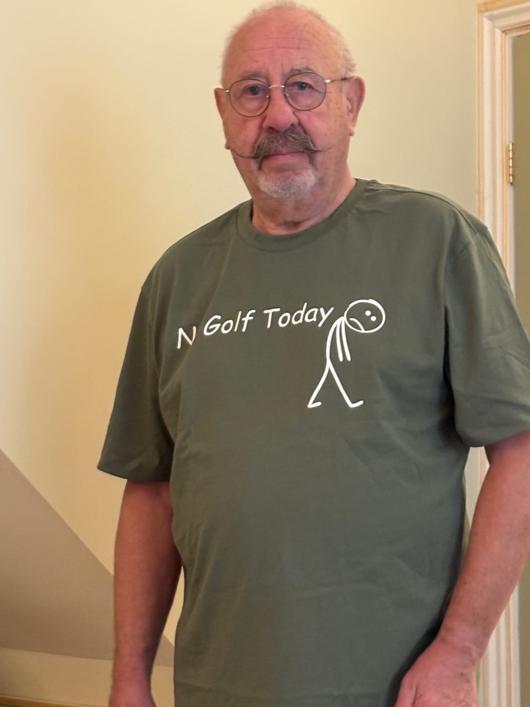 Customer photo review of No Golf Today T-Shirt