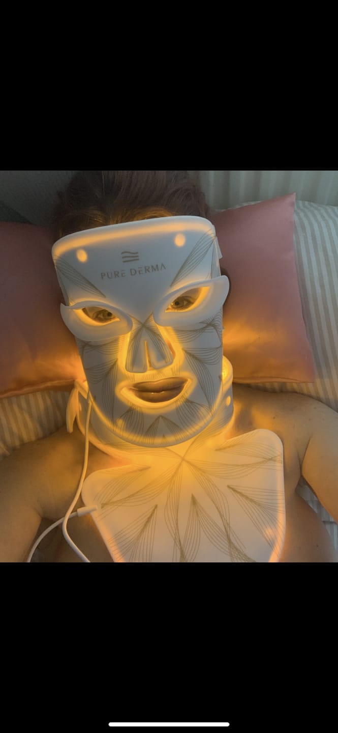 Customer photo review of LED Light Therapy Face, Neck & Décolletage Mask