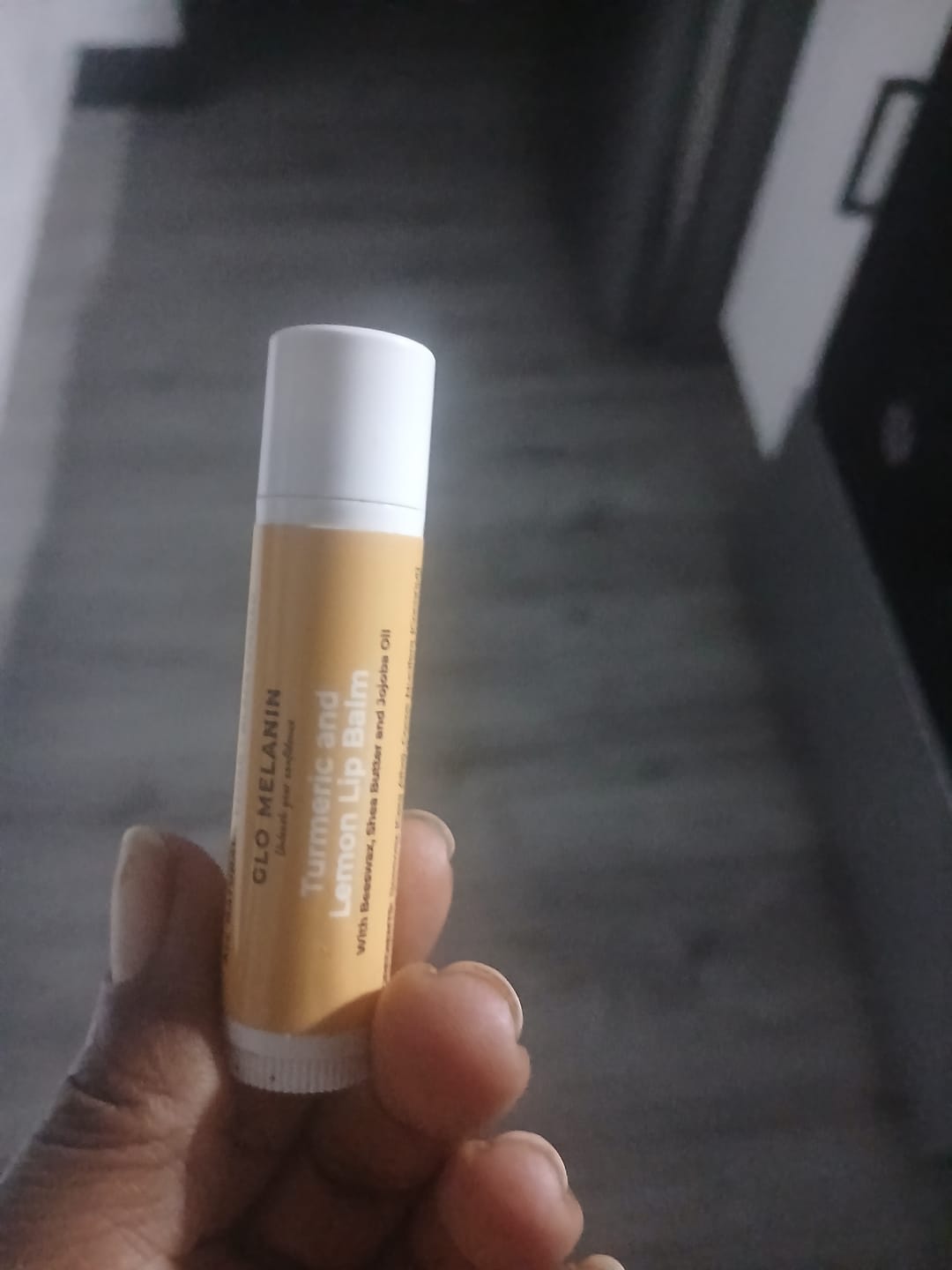Customer photo review of Turmeric and Lemon Lip Balm (for Dark Lips)