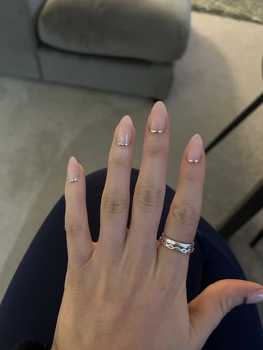 Customer photo review of Golden Crescent - Press On Nails