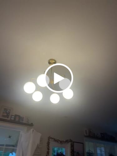Customer video review of Brass 6-Light Milky White Globe Round Chandelier