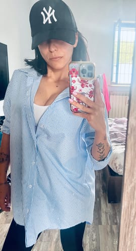 Customer photo review of Camicia Blue brilliant oversize