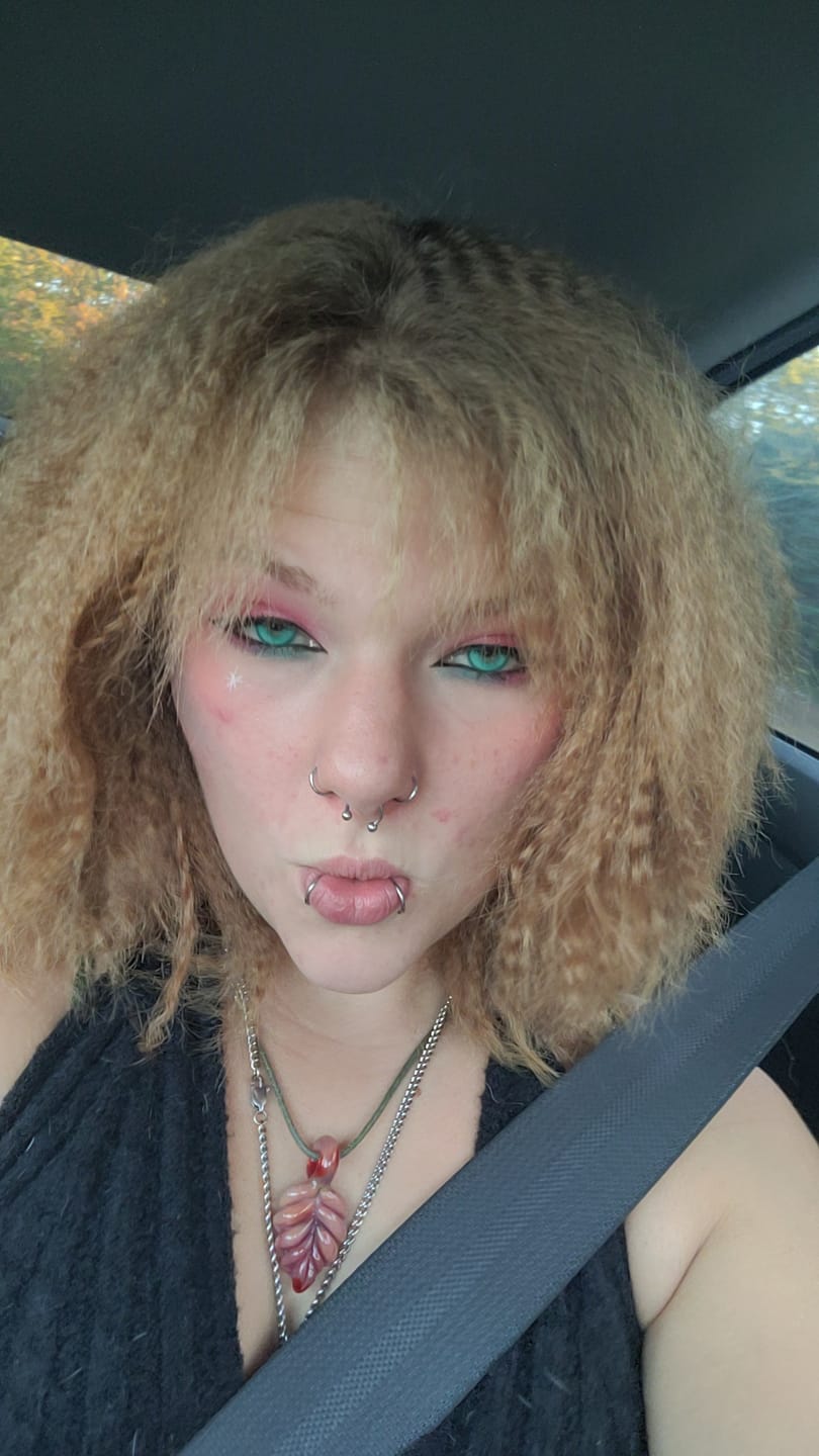 Customer photo review of Cosplay Fairy Blue Purple Colored Contact Lenses