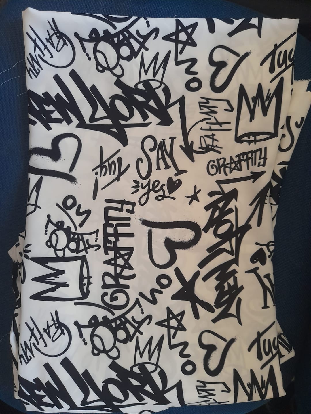 Customer photo review of Graffiti Pattern Activewear Fabric by Metre