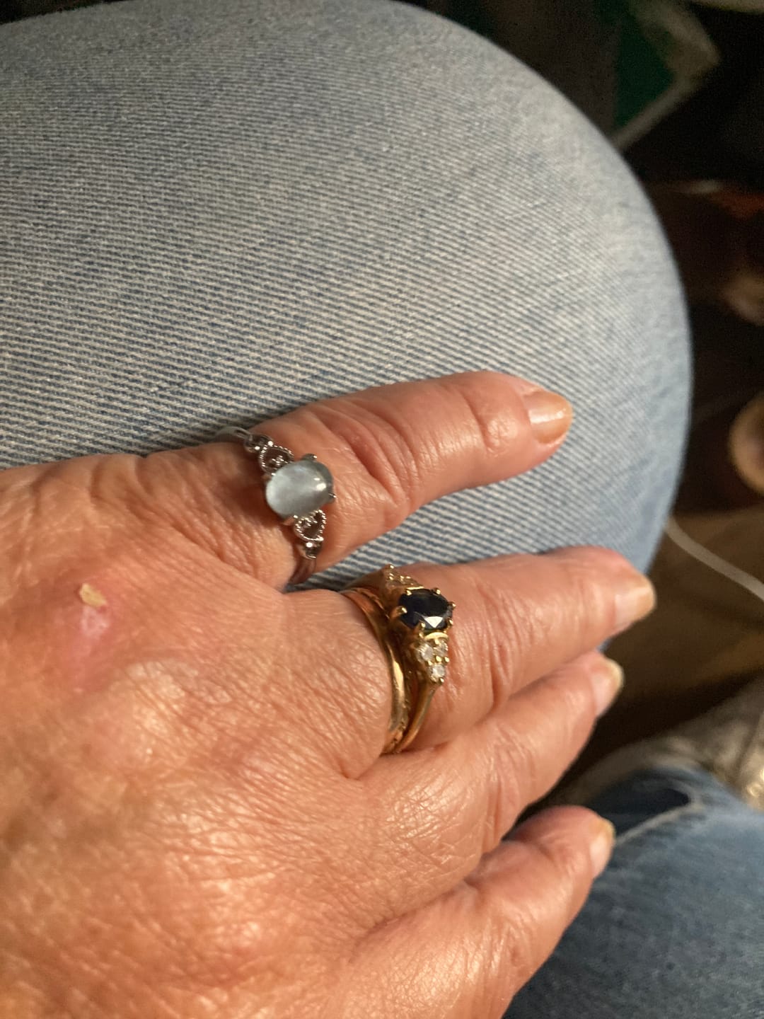 Customer photo review of Bague Ajustable "Cristal de Mer" en Aigue-Marine
