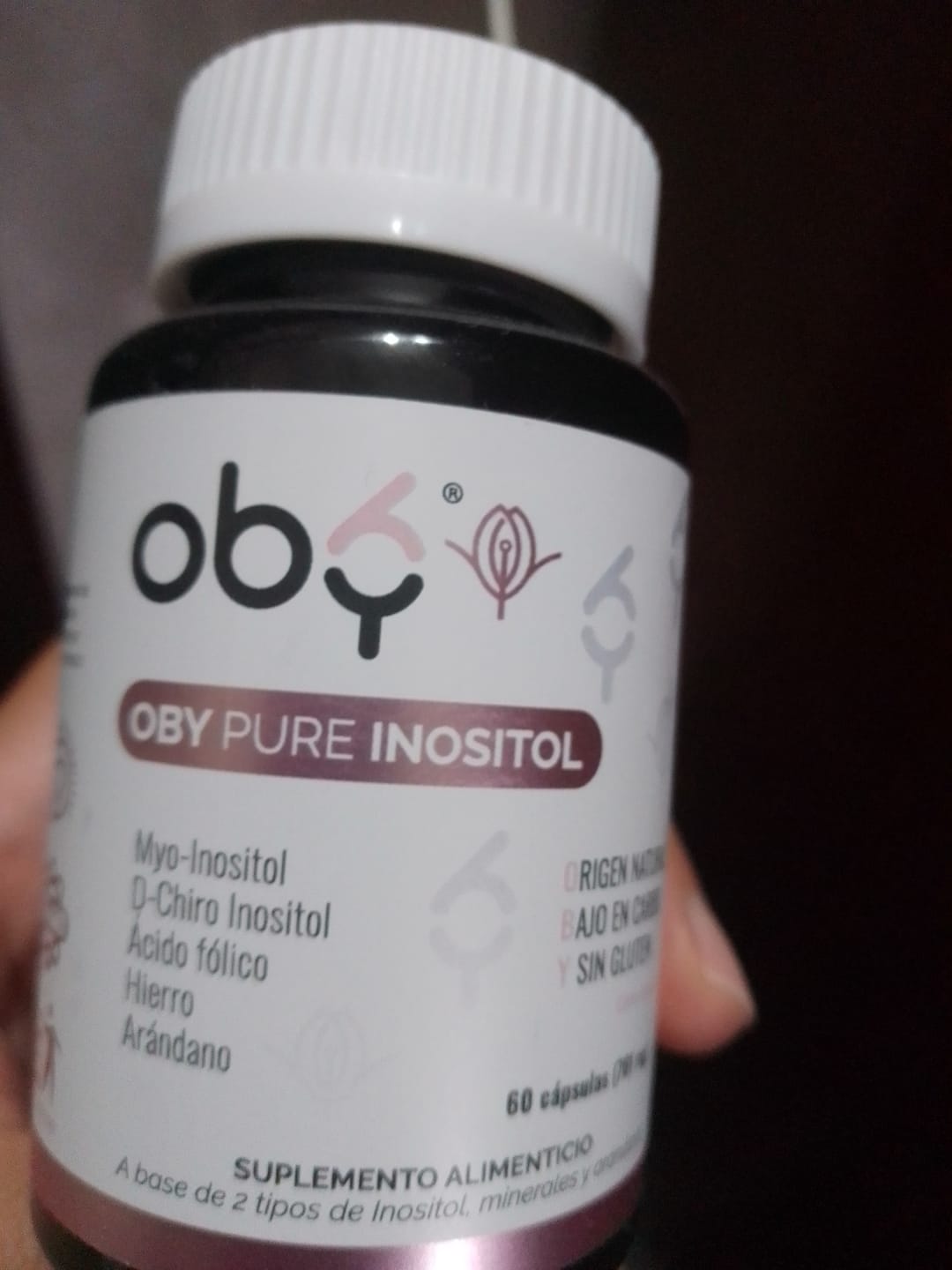 Customer photo review of Pack de 6 frascos: OBY Pure Inositol con Myo y D-Chiro Inositol + Ácido Fólico, Hierro y Extracto Arándano | 60 Capsulas