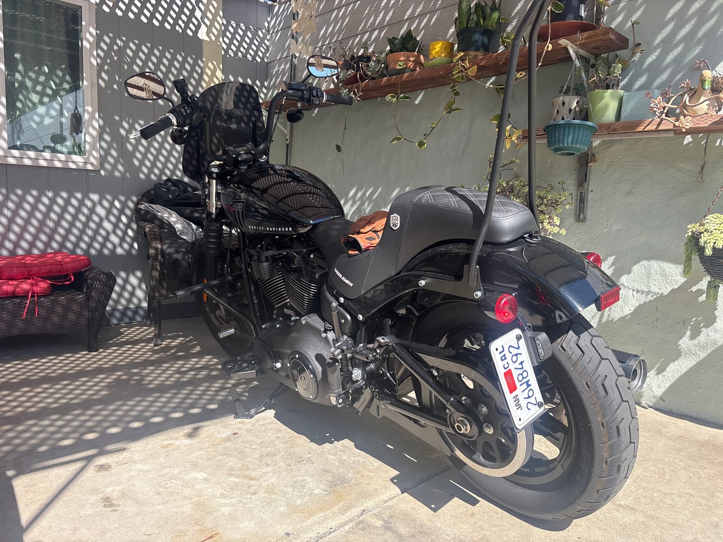 Customer photo review of Iron Born Blade 25" Sissy Bar for Harley Softail Street Bob Matte Black