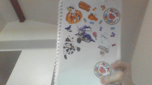 Customer photo review of Halloween Kittens Sticker Sheet!