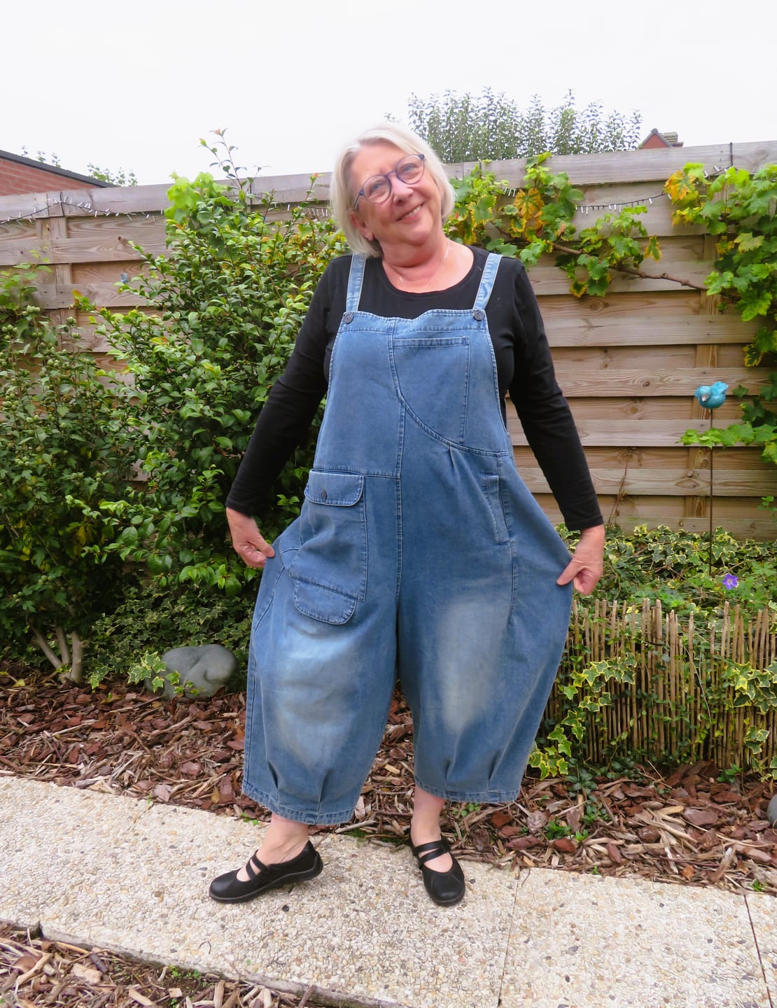 Customer photo review of Plus Size Women Summer Solid Casual Loose Denim Jumpsuits