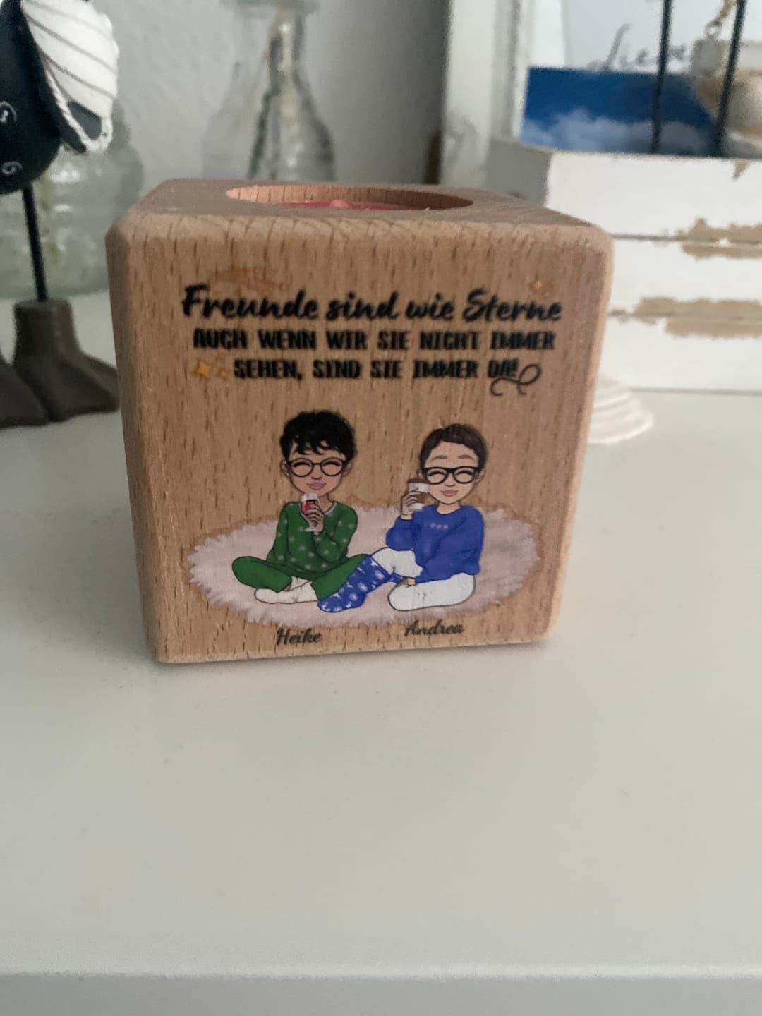 Customer photo review of Herzensmenschen - Personalisierter Kerzenwürfel