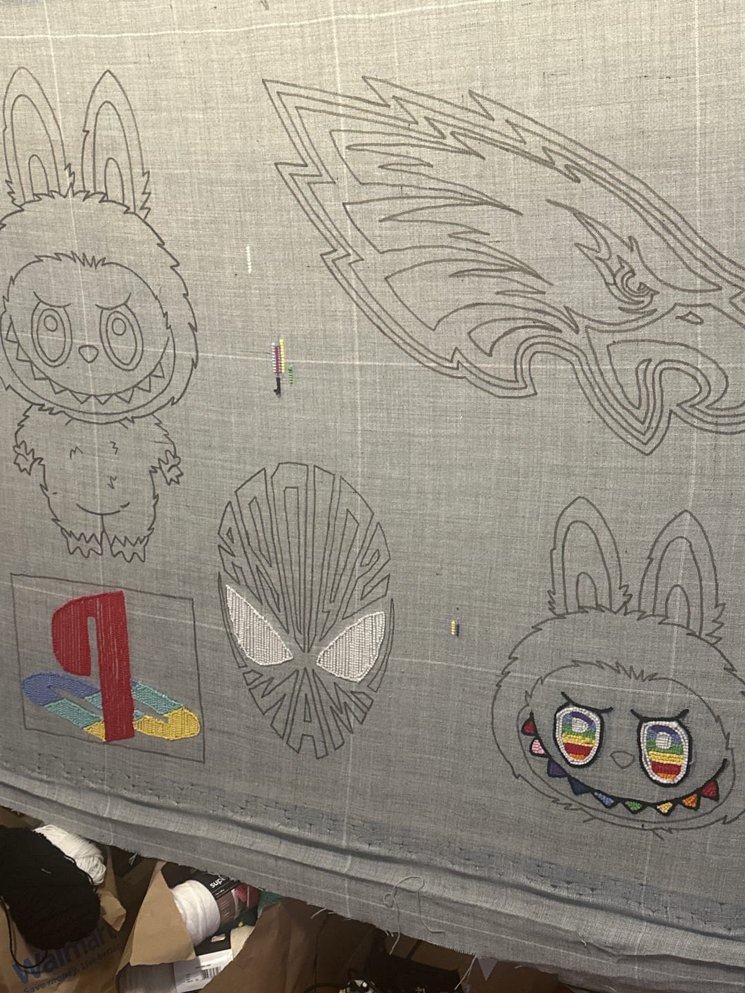 Customer photo review of Grey Ultra Primary Tufting Cloth (Pre-Cut)