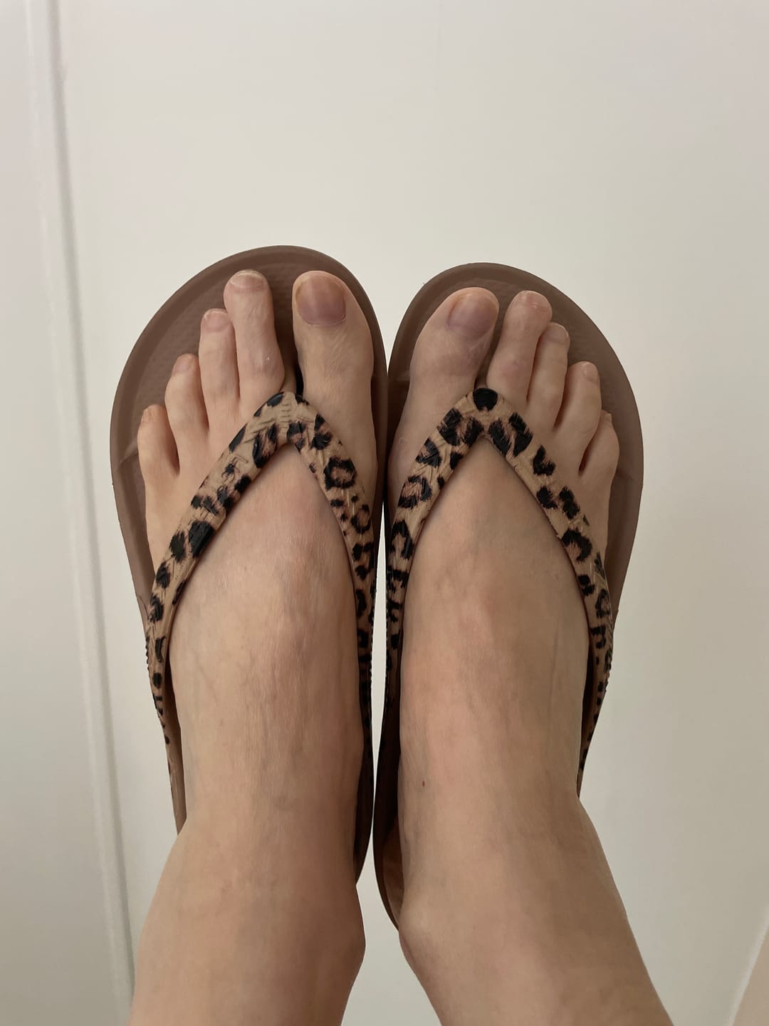 Customer photo review of Latte Leopard - Arch Support Flip Flops