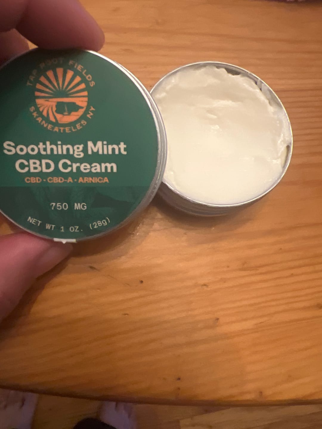 Customer photo review of NEW Soothing Mint CBD Cream