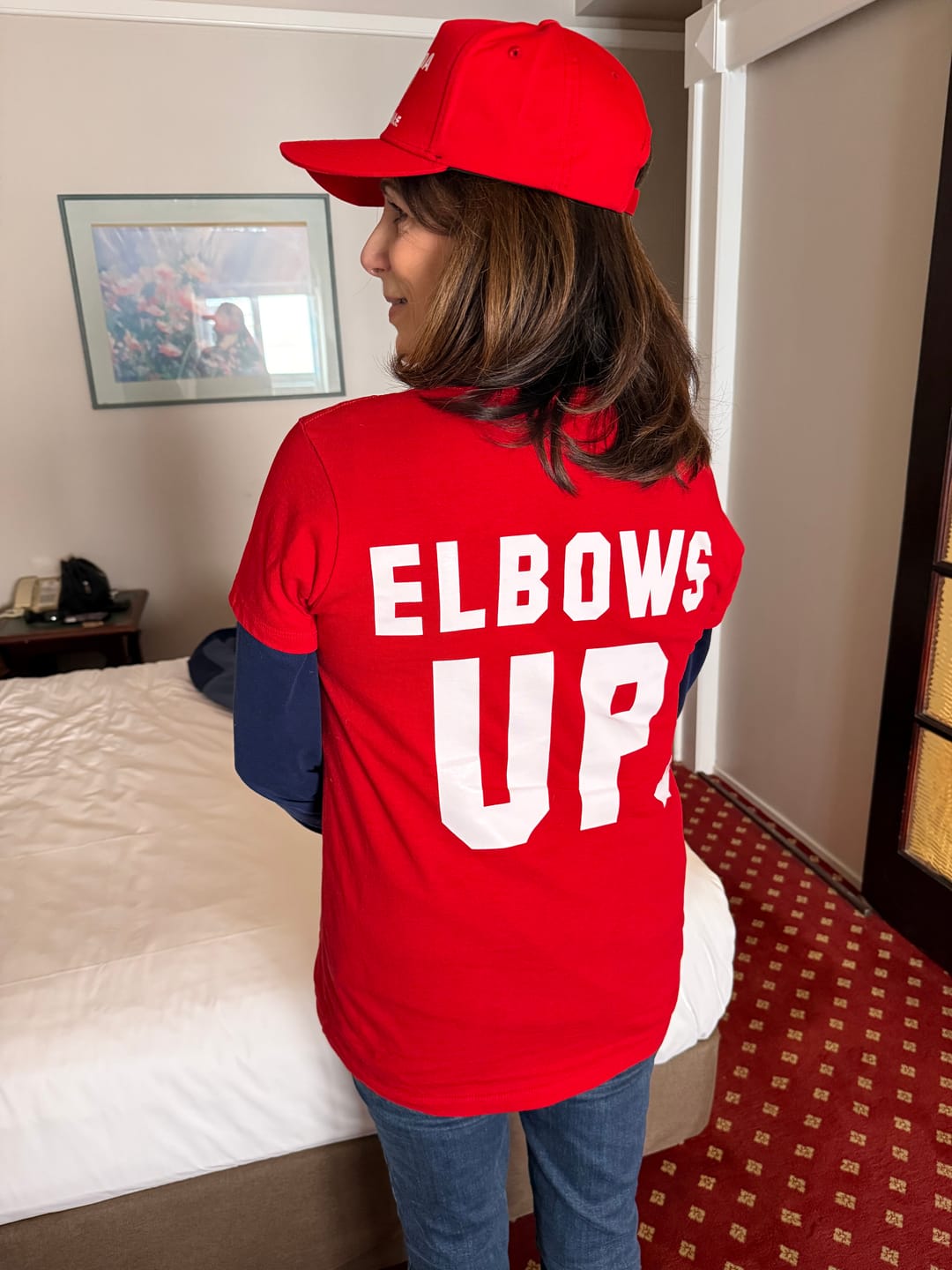 Customer photo review of Elbows Up Canada T-shirt