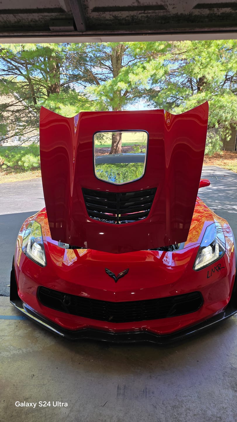 Customer photo review of Corvette C6 Clear Heat Extractor Hood Insert | ZR1 Conversion Package