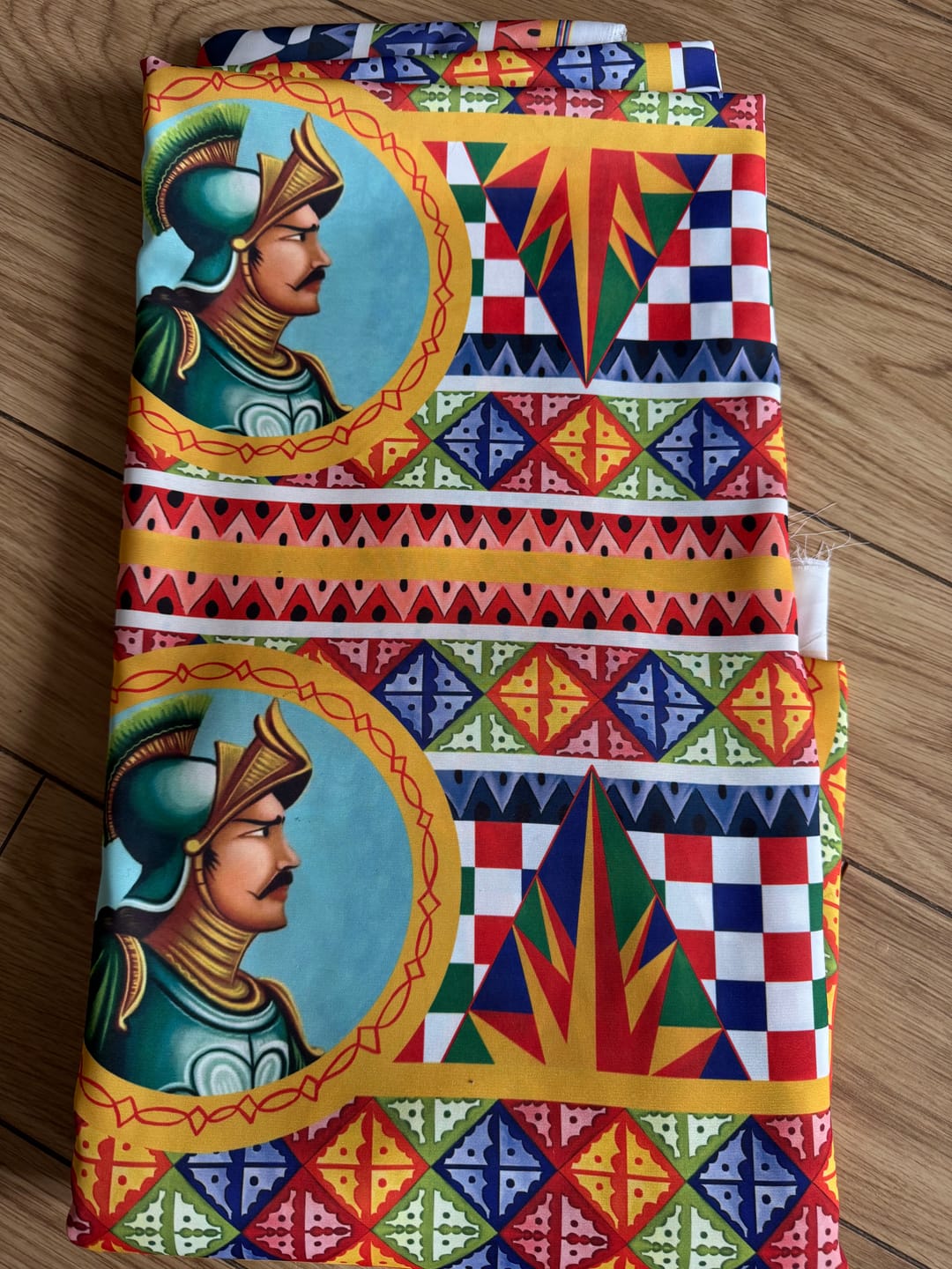 Customer photo review of Sicilian Majolica Crepe Fabric by the Metre – Mediterranean