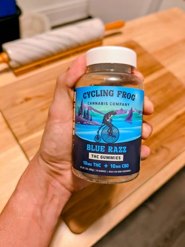 Customer photo review of BlueRazz Gummies, 10mg THC + 10mg CBD
