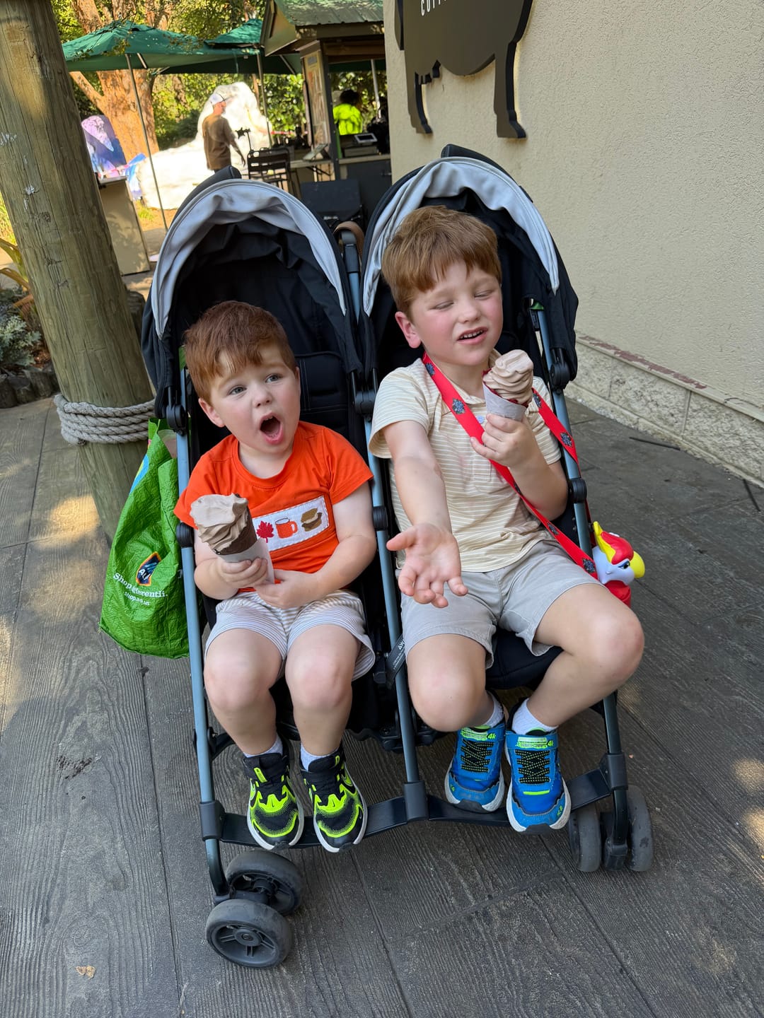 Customer photo review of Pumpkin Embroidered Tan Stripe Polo
