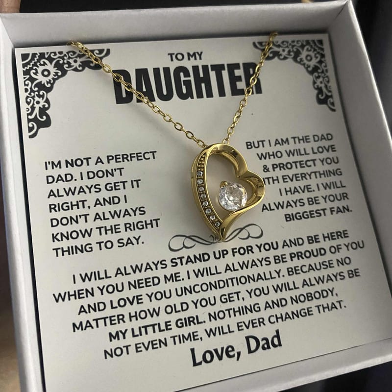Customer photo review of To My Daughter - "I'll Always Be Here" Forever Love Necklace Gift Set  - DT03