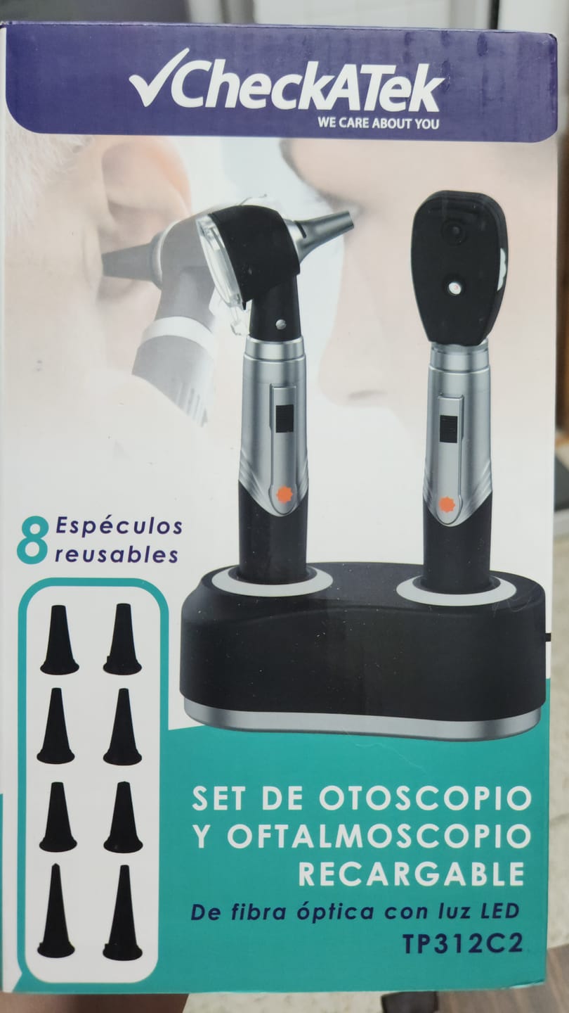 Customer photo review of SET de Otoscopio y Oftalmoscopio recargables de fibra óptica con luz LED - Marca Checkatek