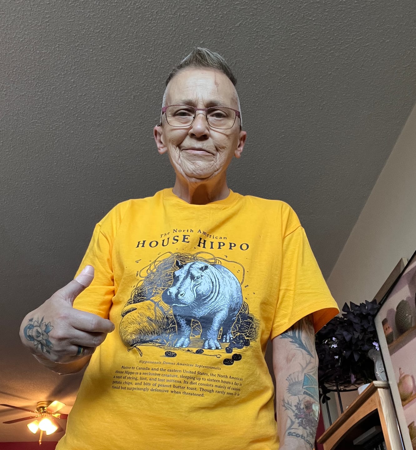 Customer photo review of North American House Hippo T-shirt