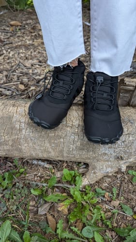 Customer photo review of Winter Snow Boots – Warm, Fur-Lined Barefoot Shoes for Men & Women