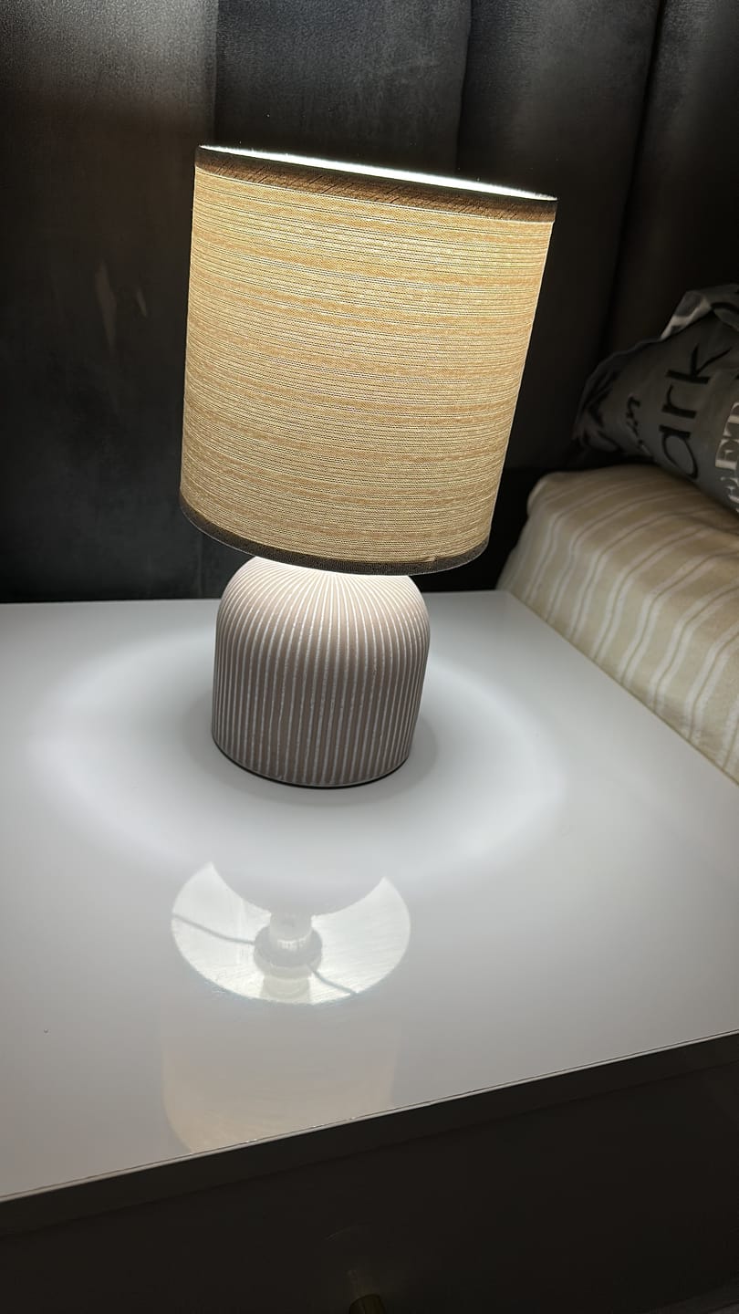 Customer photo review of Solan Ceramic Table Lamp Beige | Grey | Brown