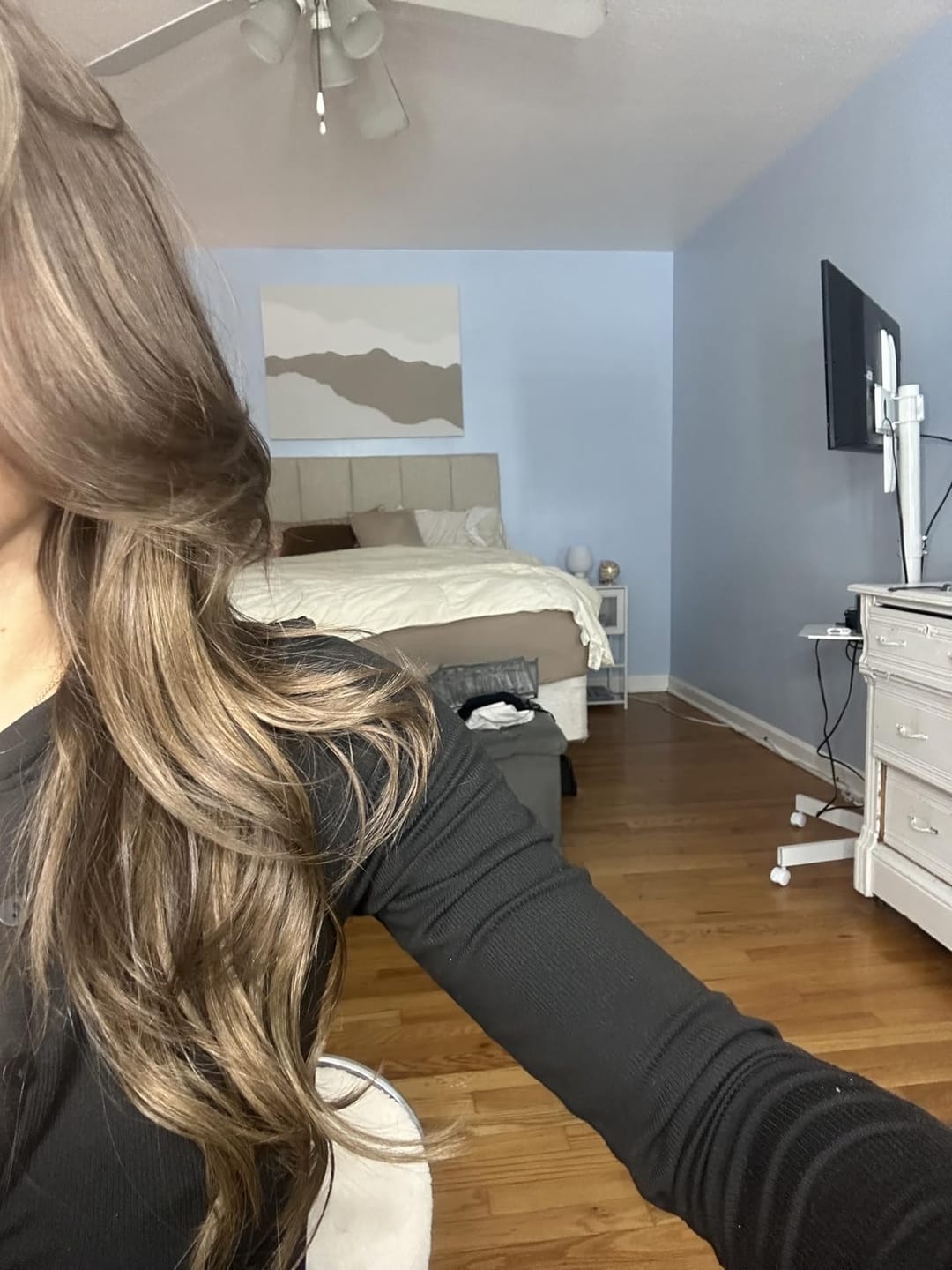 Customer photo review of 3x5 Inches Human Hair Toppers Mono Base Balayage Brown #4/27/4