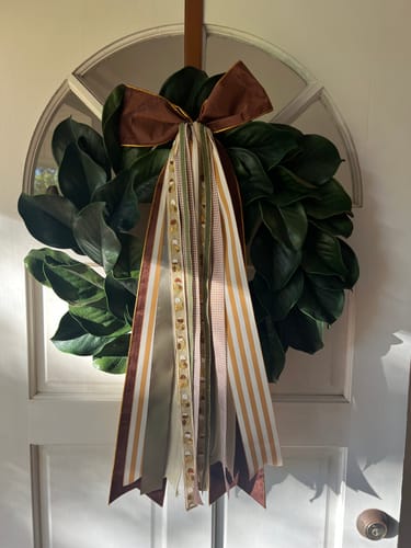 Customer photo review of Golden Harvest Wreath Ribbon PRE-ORDER