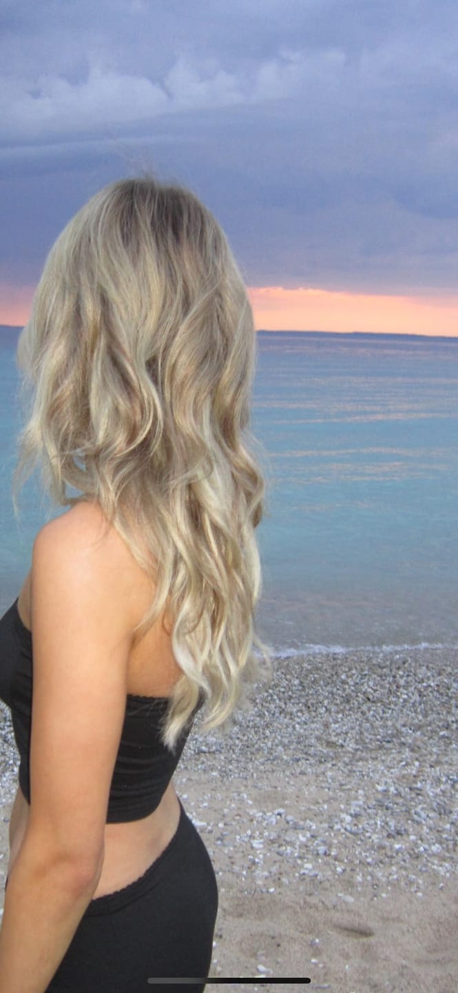 Customer photo review of 3x5 Inches Human Hair Toppers Mono Base Ombre Blonde #10/613