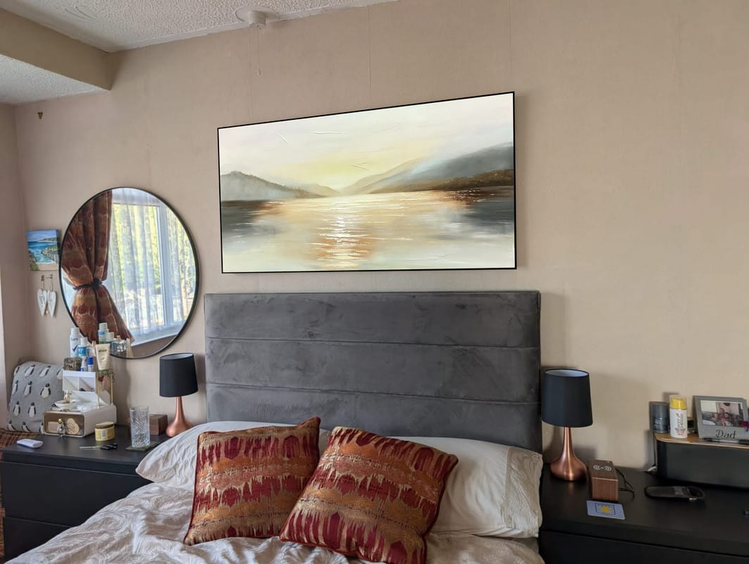 Customer photo review of Abstract Ocean And Sky Textured Canvas Art # OC012