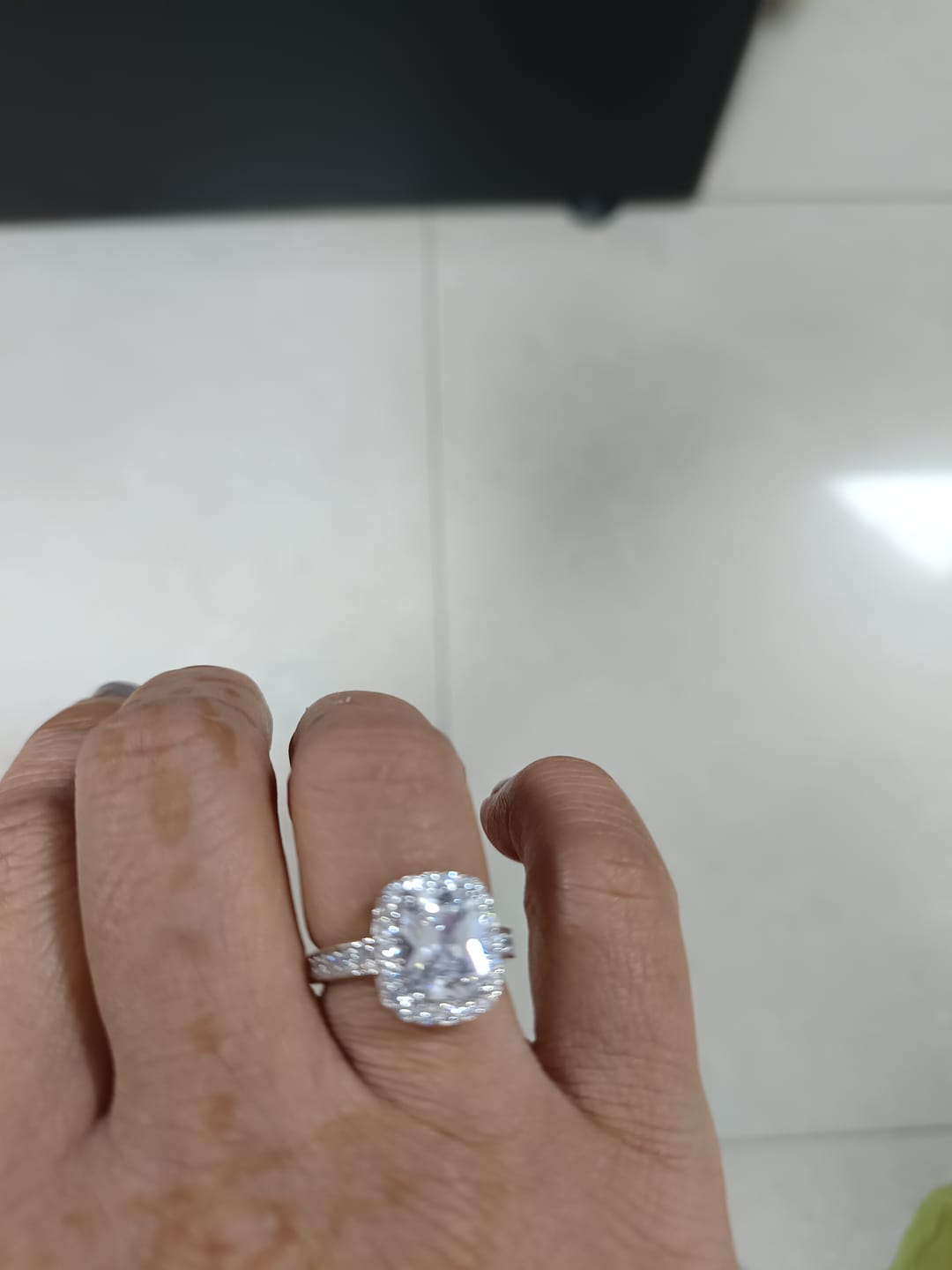 Customer photo review of Silver Classic Solitaire Ring