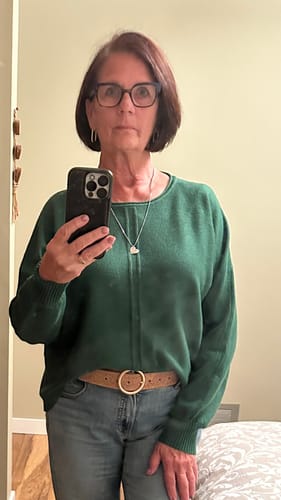Customer photo review of Zen Soft Knit Sweater (Heather Green)