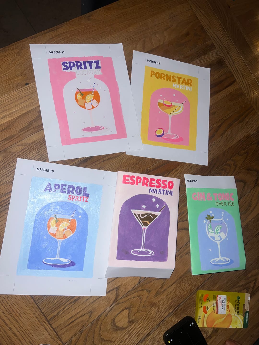 Customer photo review of 12 Mini Paintings | Colorful Cocktail Bundle