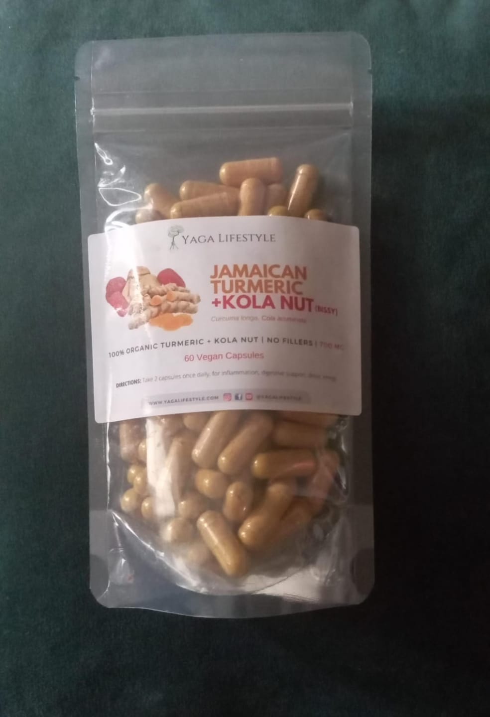 Customer photo review of Organic Jamaican Turmeric Supplement - 60 Vegan Capsules
