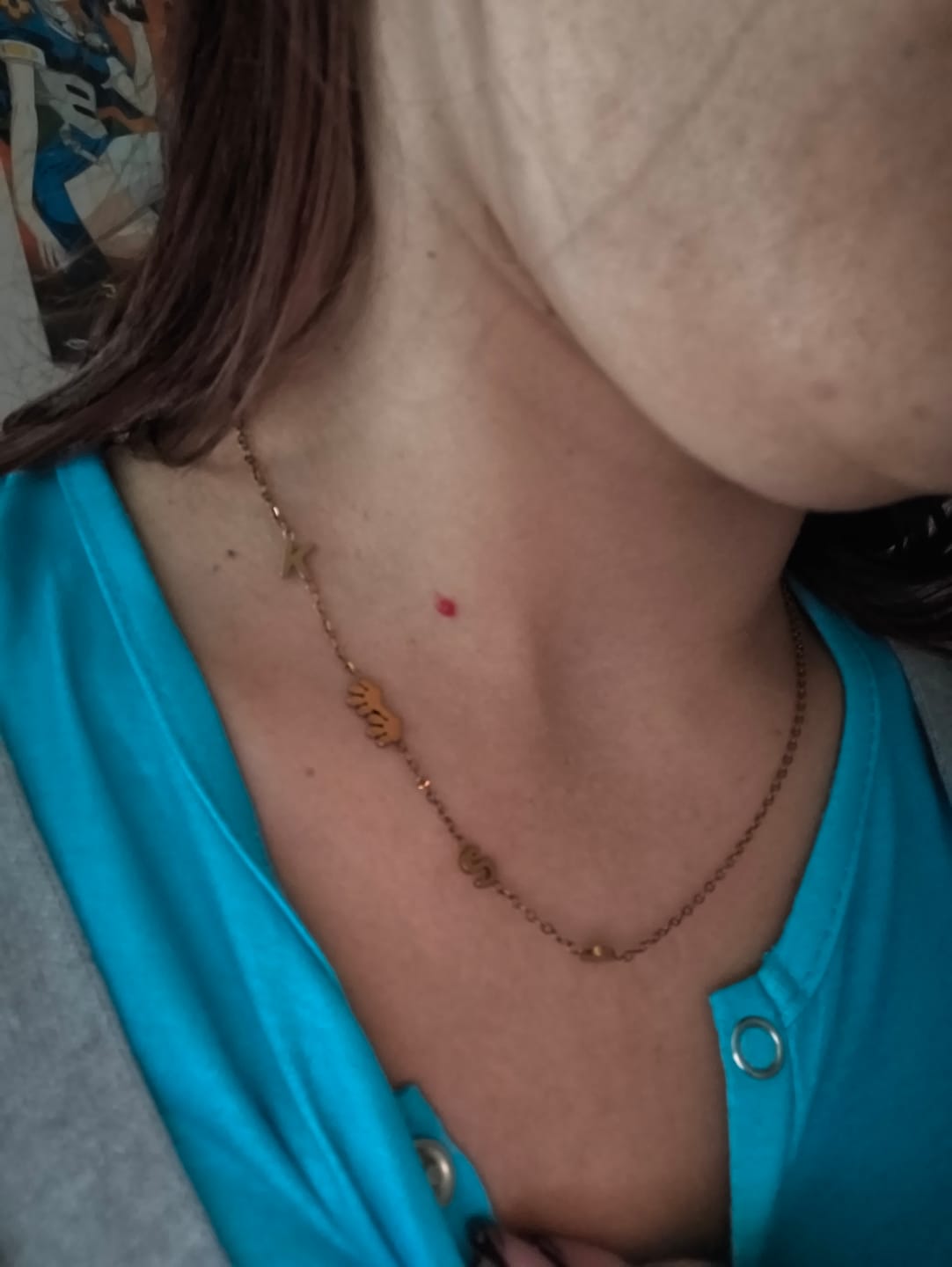 Customer photo review of Egyedi, oldalirányú, monogramos nyaklánc