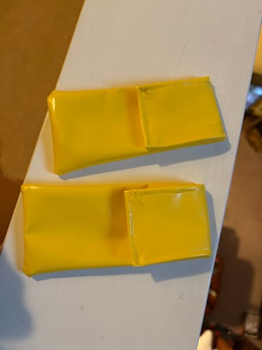 Customer photo review of Yellow Glossy Stretch Patent Leather/Latex