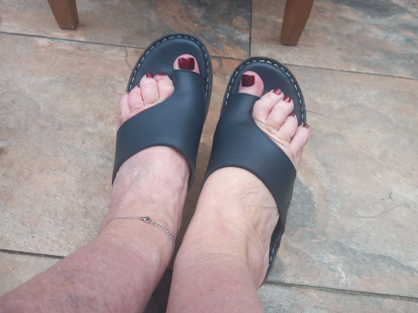 Customer photo review of Navy Elissa Toepost Sandals