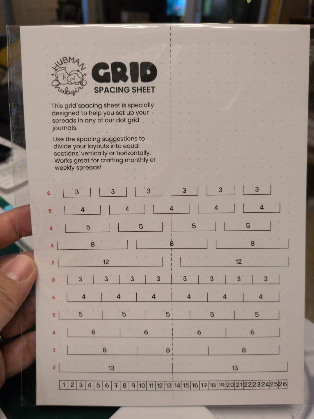 Customer photo review of Dot Grid Spacing Sheet