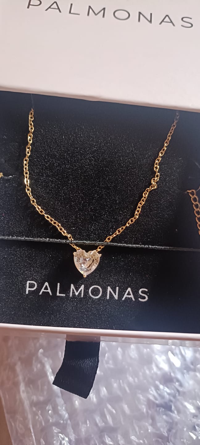 Customer photo review of Sparkling Hearts Gold Necklace