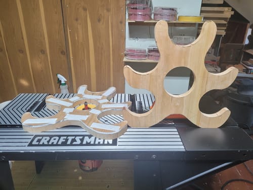 Customer photo review of 13.25x12.8" Wine Rack Style 3 Acrylic Router Template